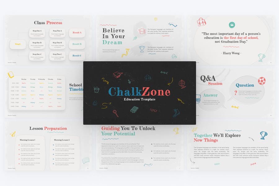 Chalkzone-doodles-education-powerpoint-template - PPT派