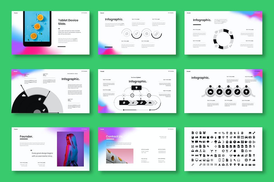 粉彩风格商务类展示Keynote模板 - PPT派