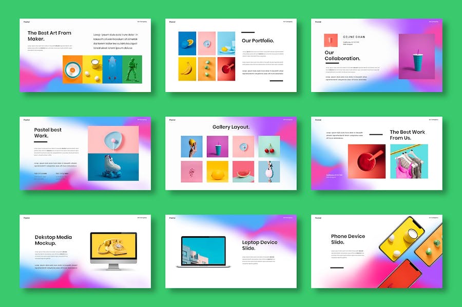 粉彩风格商务类展示Keynote模板 - PPT派