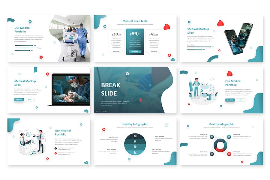 医疗健康行业知识宣传Keynote模板 - PPT派