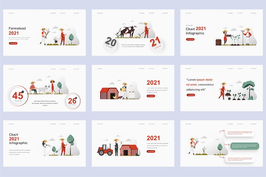 国外农业科技种植插画高级PPT模板 - PPT派