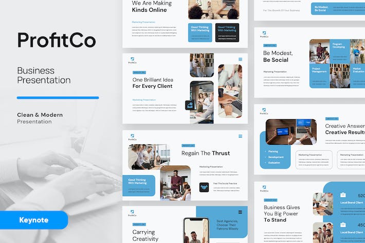 蓝色企业数字营销推广方案策划Keynote模板 - PPT派