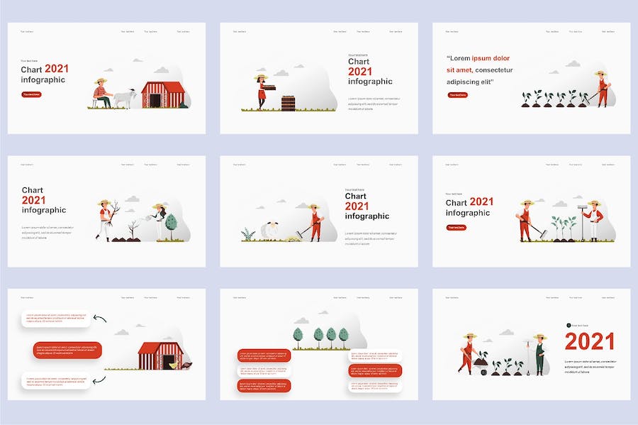 国外农业科技种植插画高级PPT模板 - PPT派