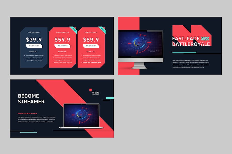 电子竞技游戏科技行业推广Keynote模板 - PPT派