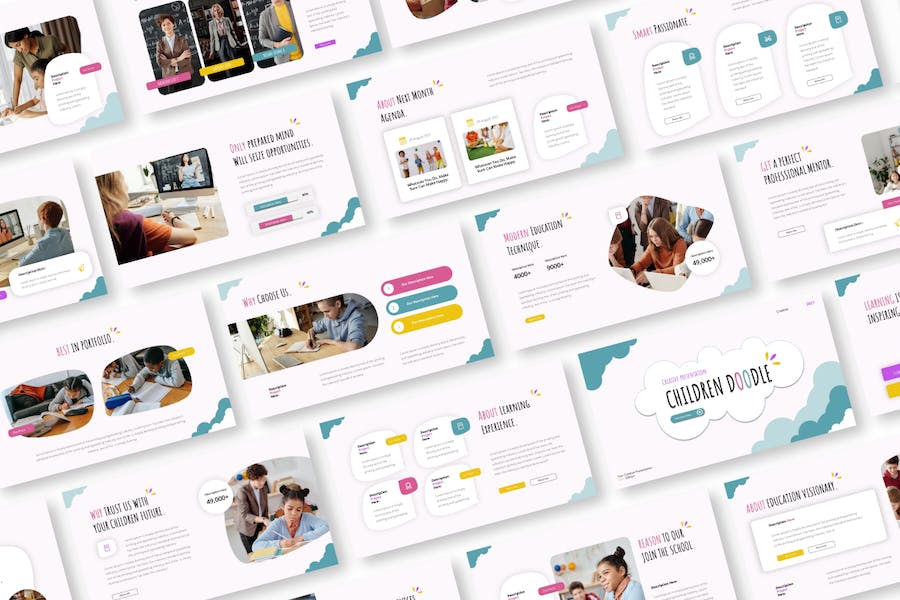 儿童涂鸦讲述展示教学Keynote模板 - PPT派