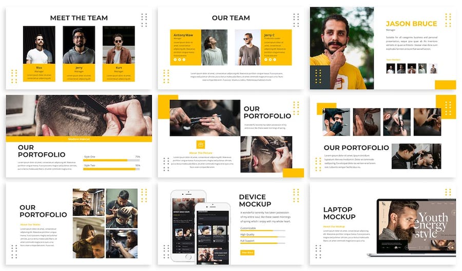 理发店美发店营销推介Keynote模板 - PPT派