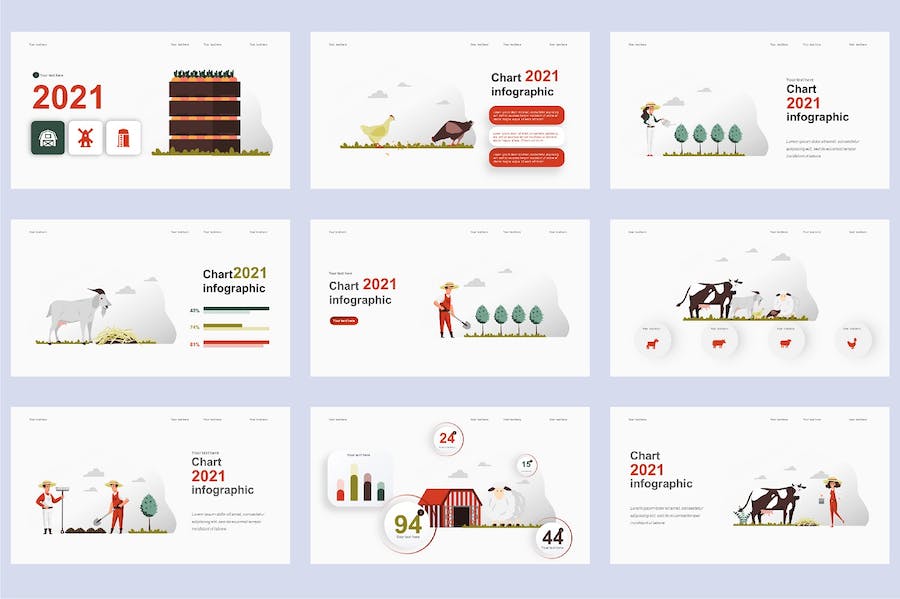 国外农业科技种植插画高级PPT模板 - PPT派