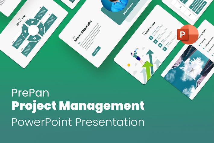 蓝色项目管理流程演示汇报PPT模板 - PPT派