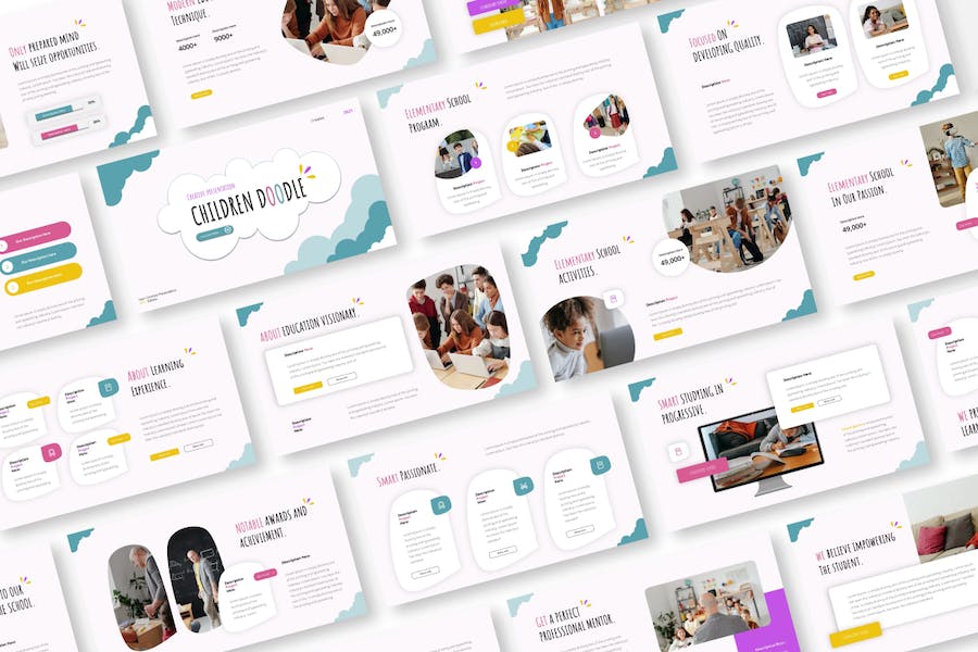 儿童涂鸦讲述展示教学Keynote模板 - PPT派