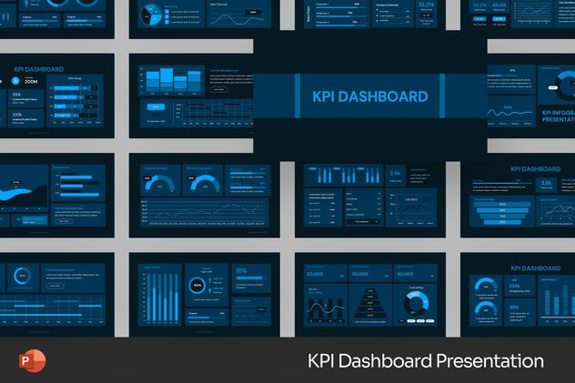 数据仪表板统计分析展示PPT模板 - PPT派