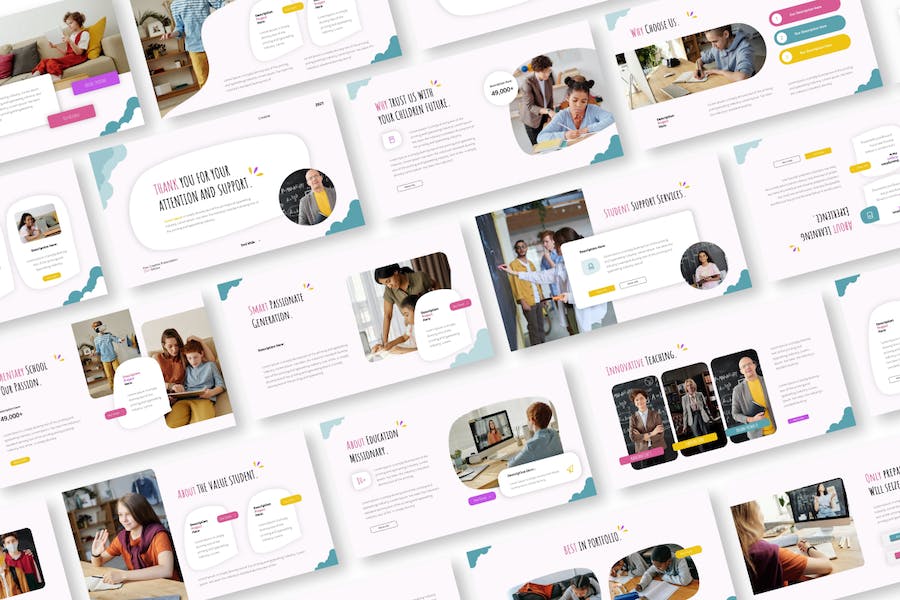 儿童涂鸦讲述展示教学Keynote模板 - PPT派