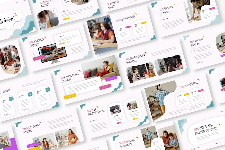 儿童涂鸦讲述展示教学Keynote模板 - PPT派