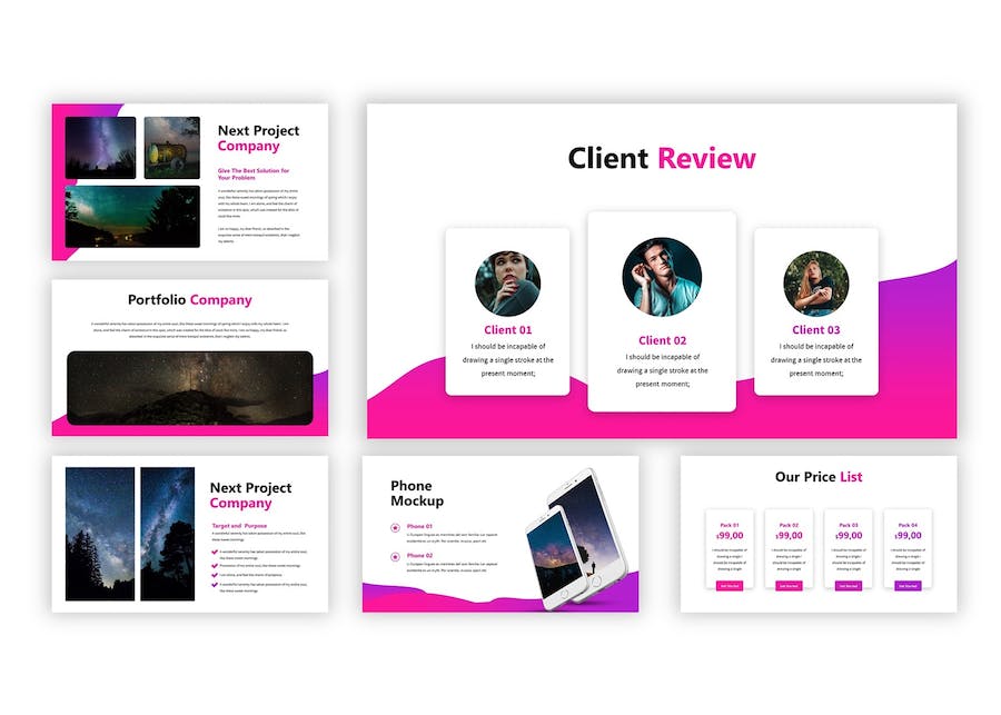 紫色银河星空创意设计Keynote模板 - PPT派