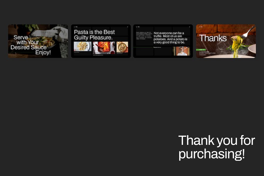 意大利面美食餐厅极简风格Keynote模板 - PPT派