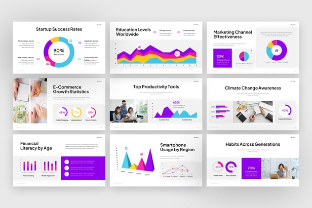 条形图信息图表数据可视化PPT模板 - PPT派