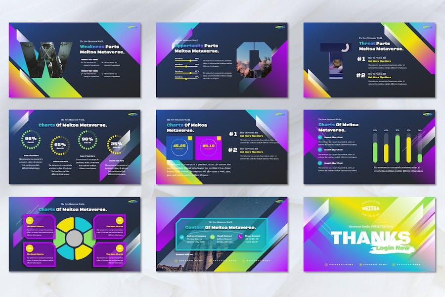 元宇宙虚拟现实世界讲述Keynote模板 - PPT派