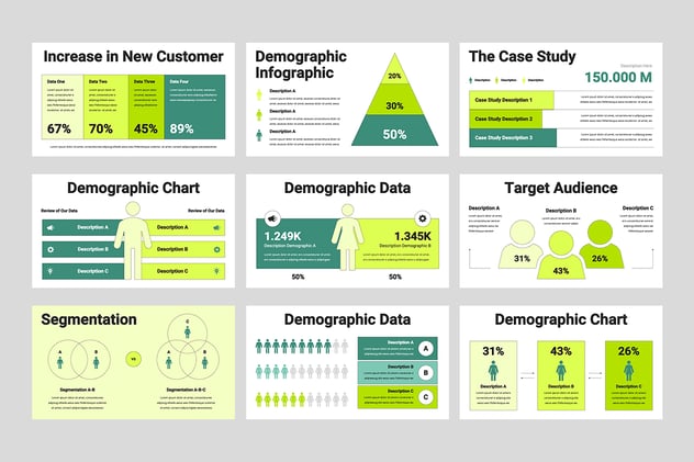 人口统计图表信息展示PPT模板 - PPT派