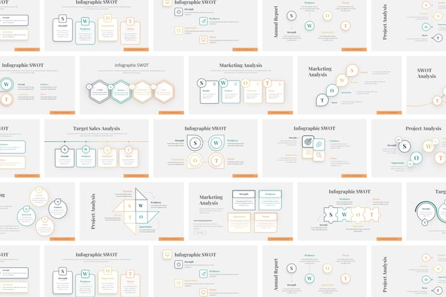SWOT战略分析框架展示PPT模板 - PPT派