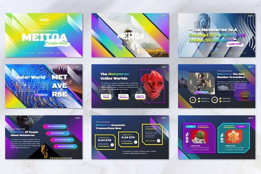 元宇宙虚拟现实世界讲述Keynote模板 - PPT派