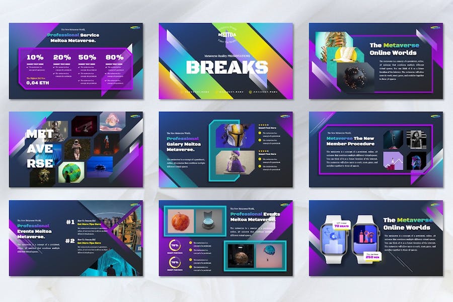 元宇宙虚拟现实世界讲述Keynote模板 - PPT派