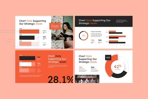 视觉图表数据展示分析PPT模板 - PPT派