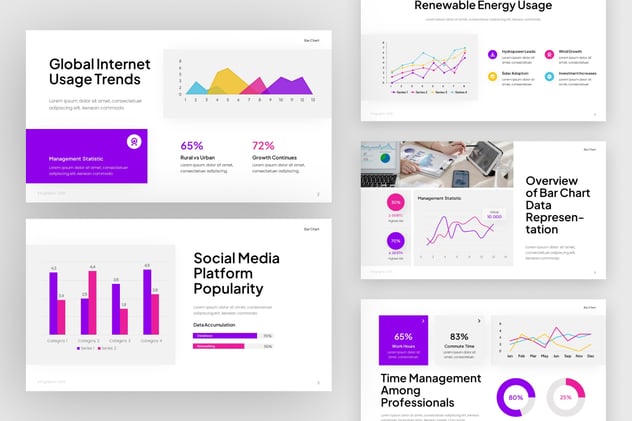 条形图信息图表数据可视化PPT模板 - PPT派