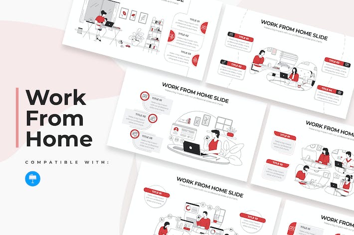 居家办公工作管理信息图形Keynote模板 - PPT派