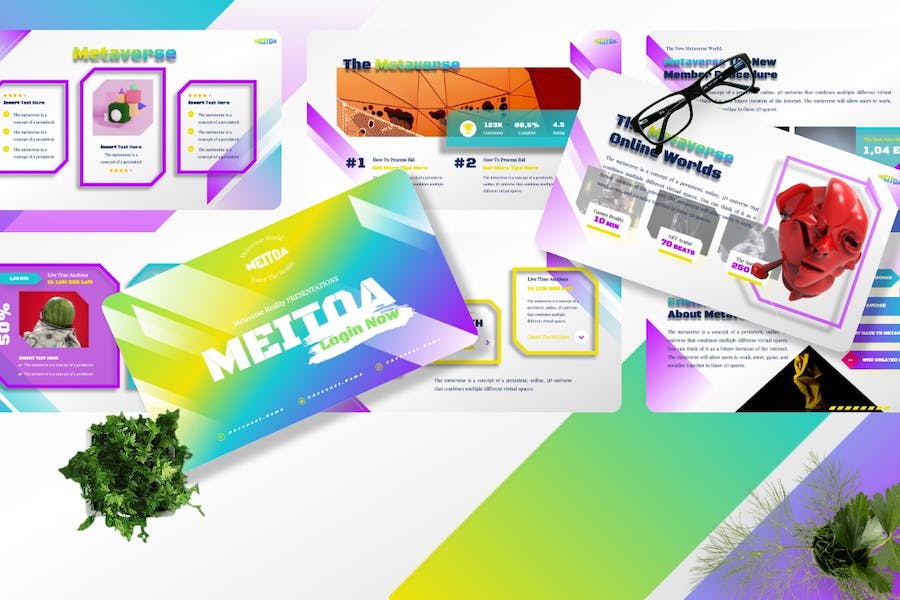 元宇宙虚拟现实世界讲述Keynote模板 - PPT派