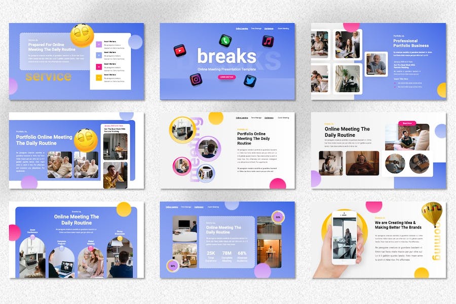 在线会议远程沟通协作方案Keynote模板 - PPT派