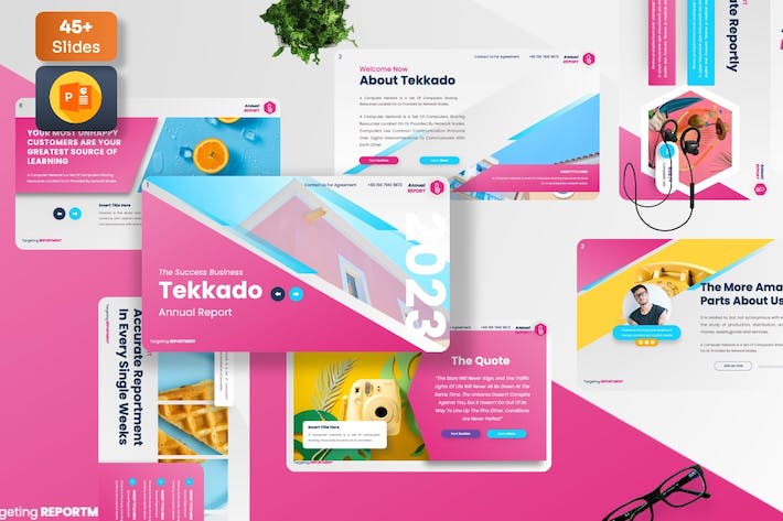 年度报告数据统计展示PPT模板 - PPT派