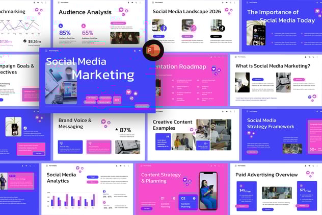 社交媒体营销推广策略方案PPT模板 - PPT派