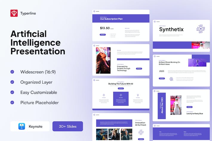 人工智能讲述技术应用发展趋势展示Keynote模板 - PPT派