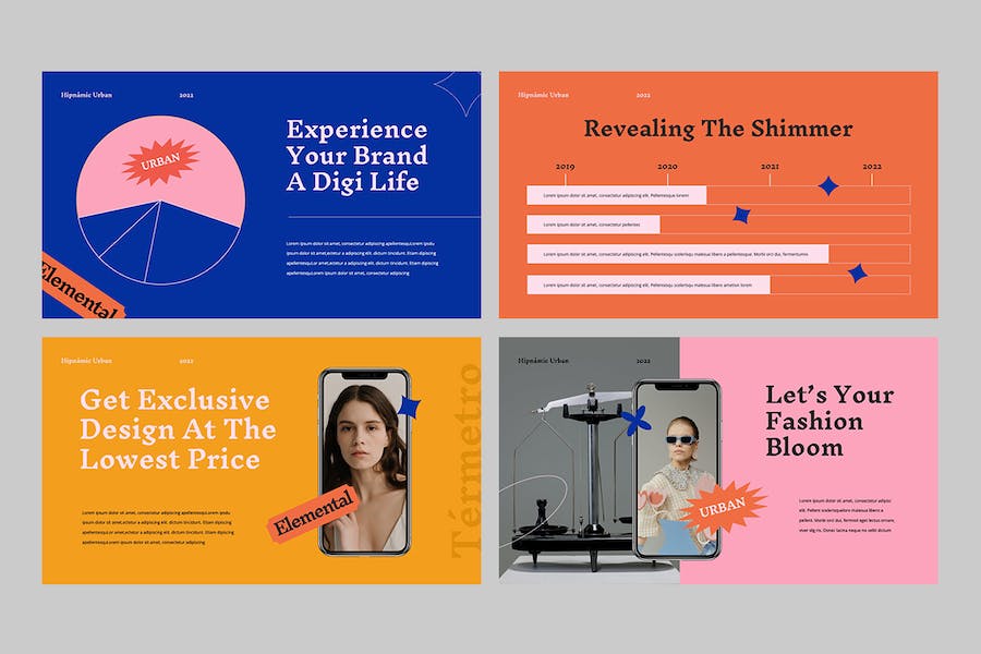 时尚创意品牌视觉设计Keynote模板 - PPT派