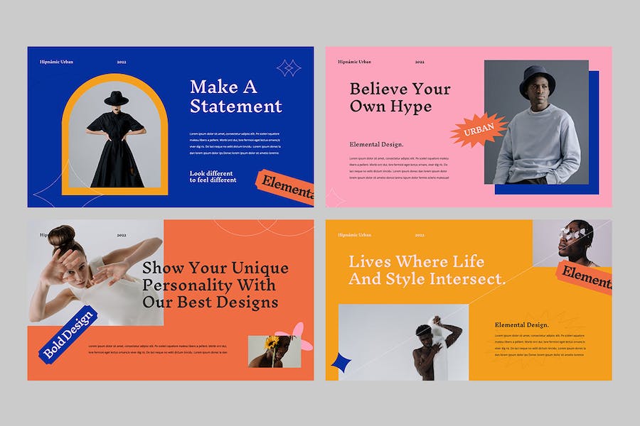 时尚创意品牌视觉设计Keynote模板 - PPT派