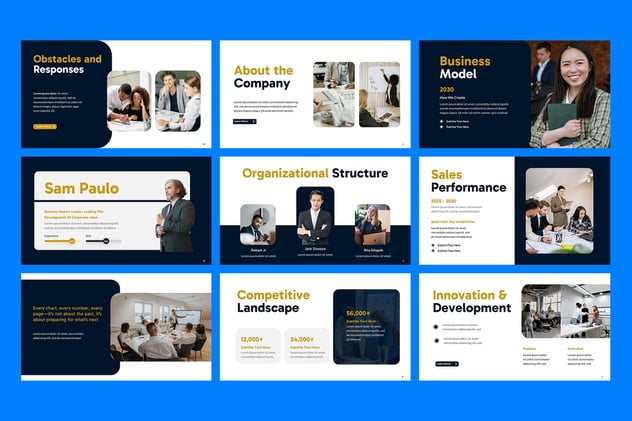 经济报道财务分析业绩展示PPT模板 - PPT派