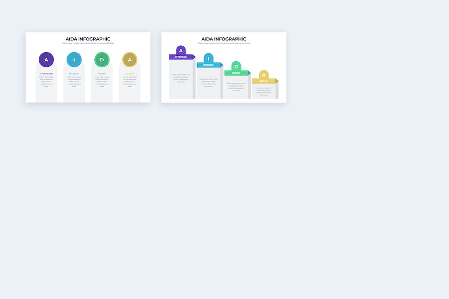 AIDA营销模型商业策略信息图表PPT模板 - PPT派