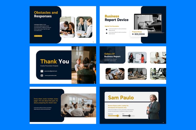 经济报道财务分析业绩展示PPT模板 - PPT派