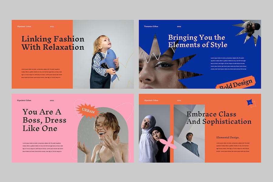 时尚创意品牌视觉设计Keynote模板 - PPT派