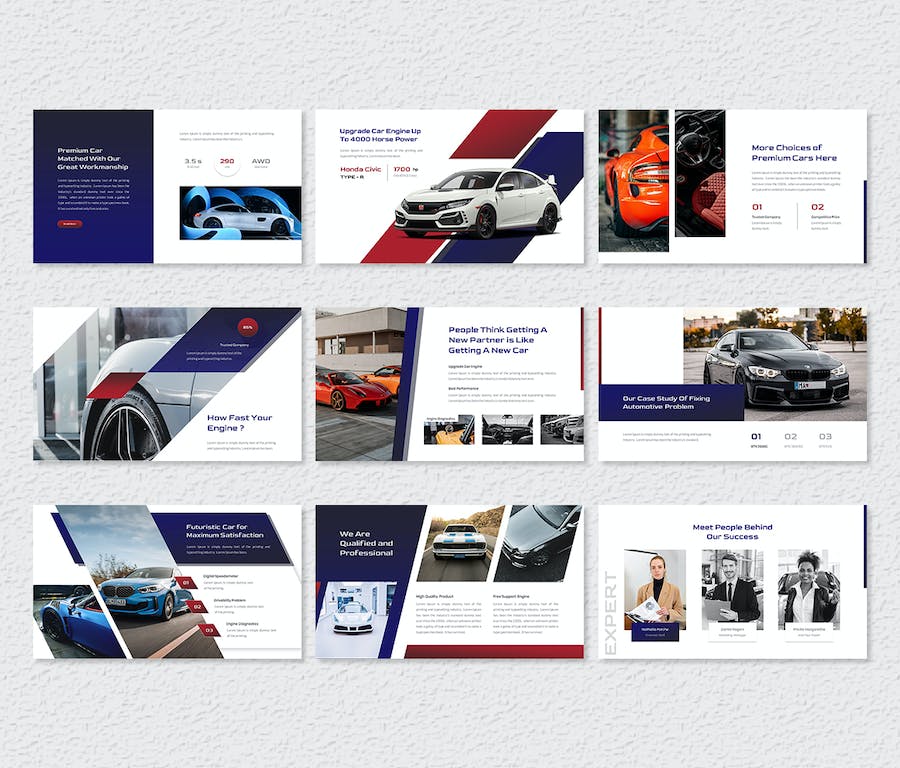 汽车主题创意商务PPT模板 - PPT派