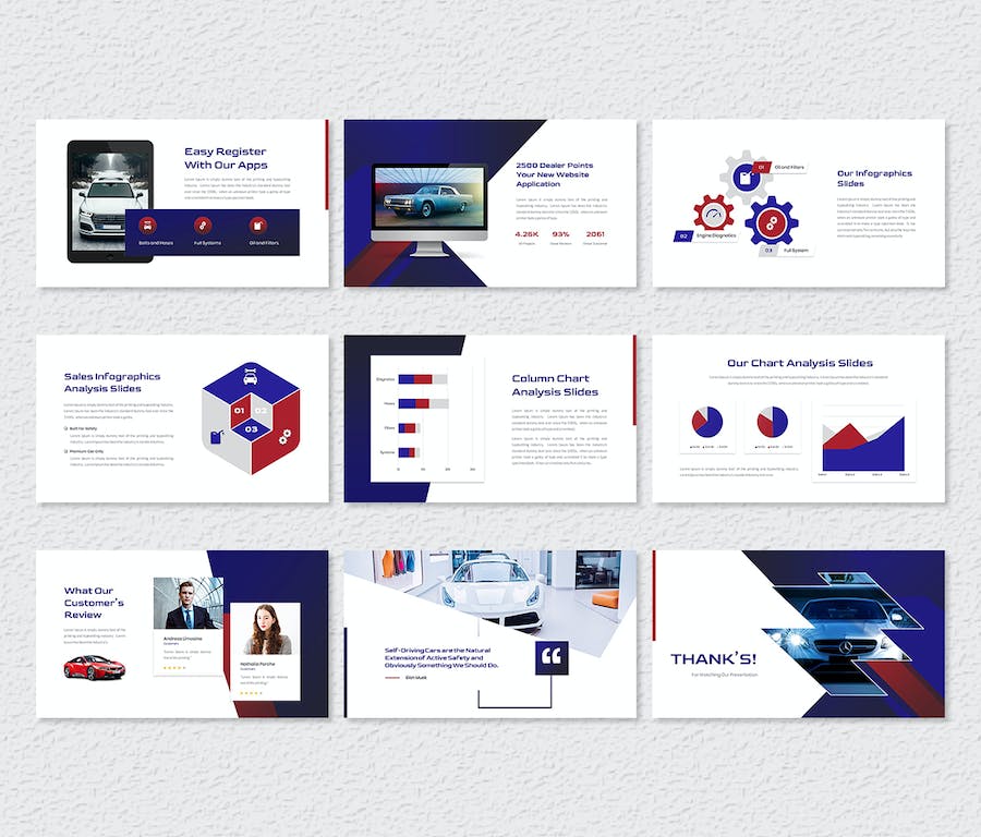 汽车主题创意商务PPT模板 - PPT派