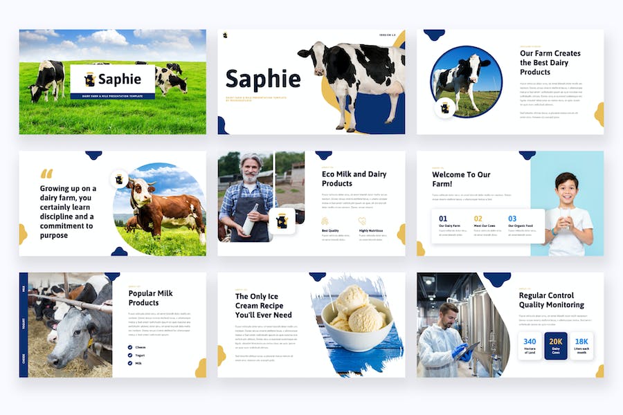 奶牛场牛奶生产与数据汇报PPT模板 - PPT派