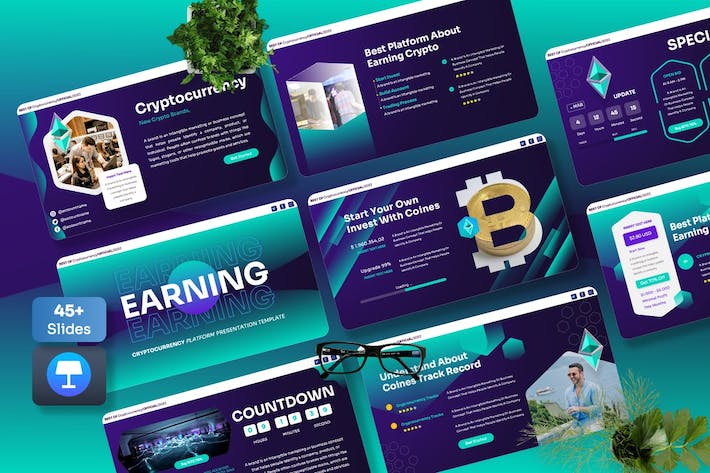 加密货币收益投资理财方案Keynote模板 - PPT派