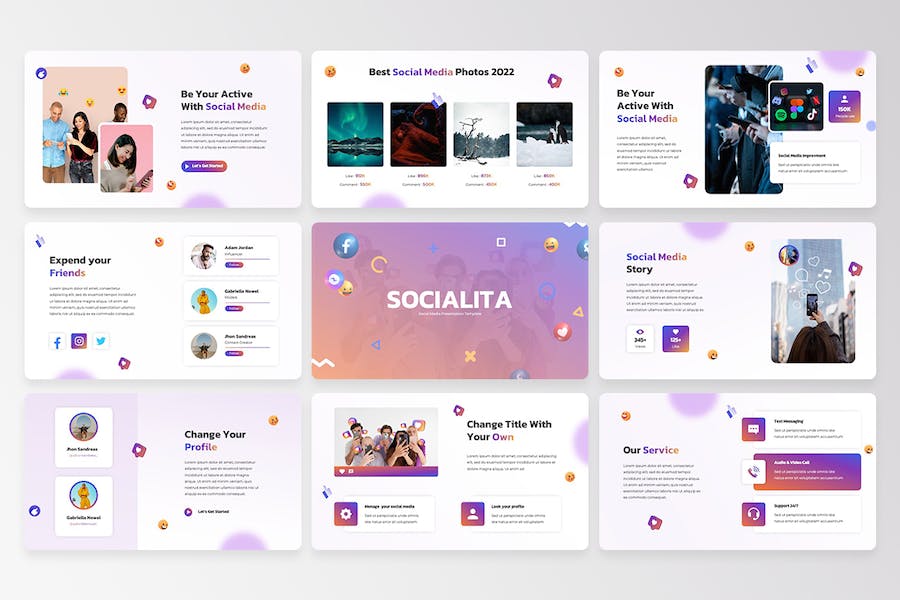 社交媒体营销内容策划Keynote模板 - PPT派