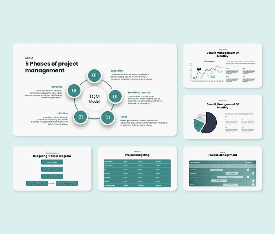 蓝色项目管理流程演示汇报PPT模板 - PPT派