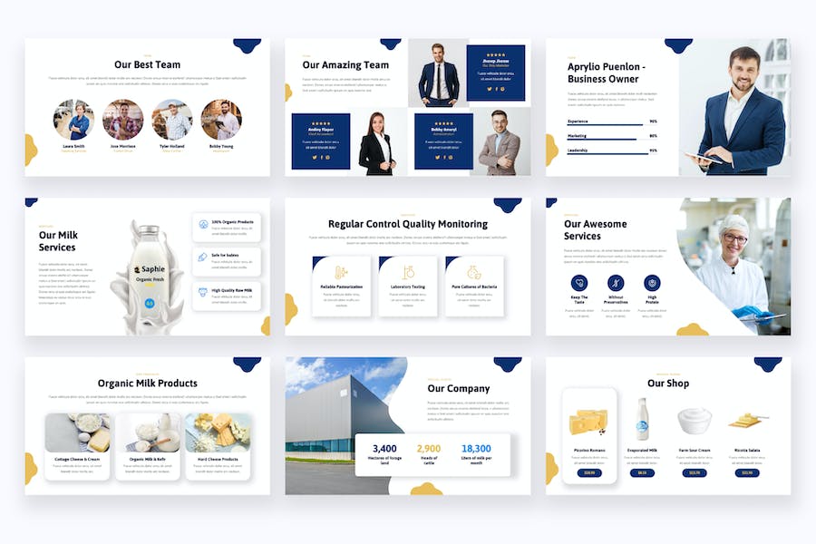 奶牛场牛奶生产与数据汇报PPT模板 - PPT派