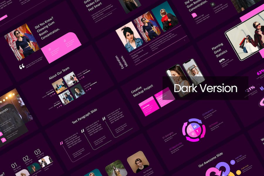 美学模特时尚潮流展示Keynote模板 - PPT派