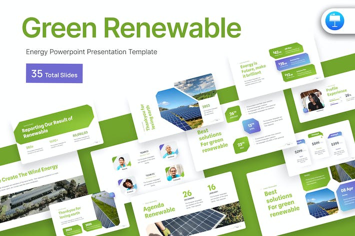绿色可再生能源发展方案Keynote模板 - PPT派