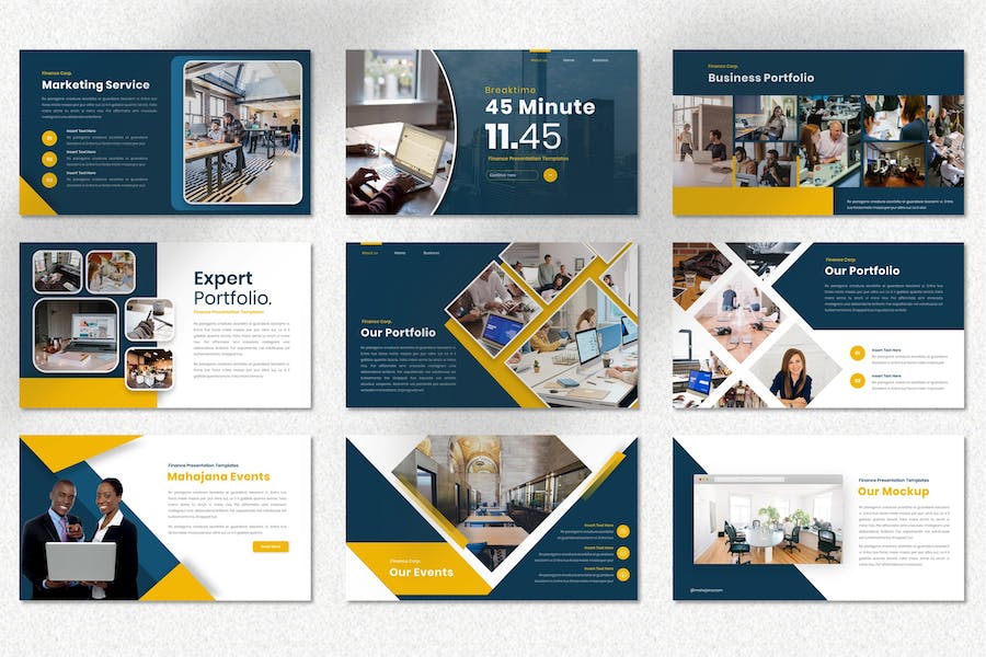 金融理财投资服务推广Keynote模板 - PPT派