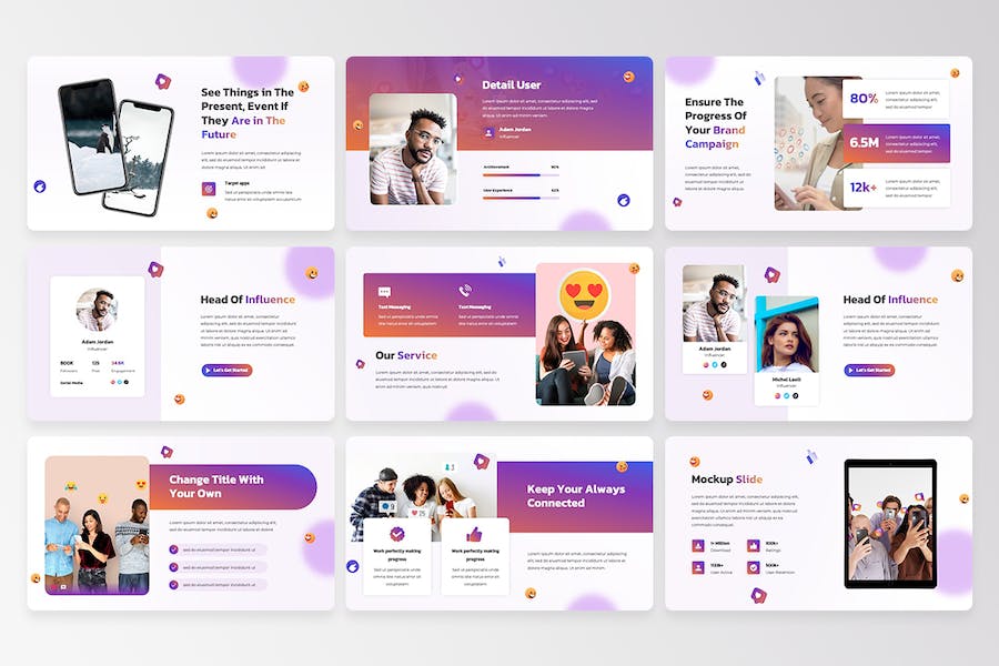 社交媒体营销内容策划Keynote模板 - PPT派