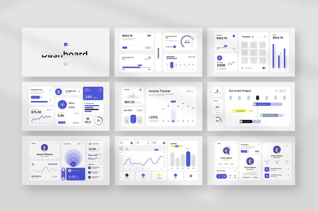 KPI业绩指标仪表板PPT模板 - PPT派